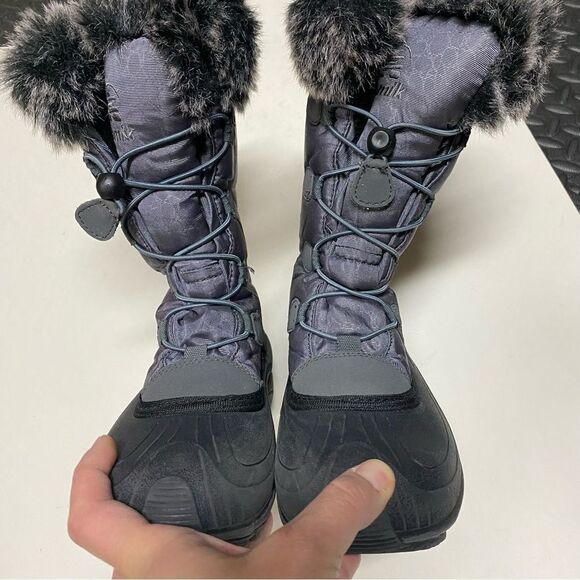 Kamik Momentum waterproof Snow Boots gray fur lined warm EUC woman’s 6 - Picture 3 of 11